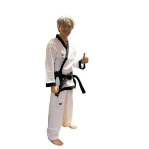 DOBOK ABIERTO CON VIVIOS NEGROS FIGHTER CON LOGO