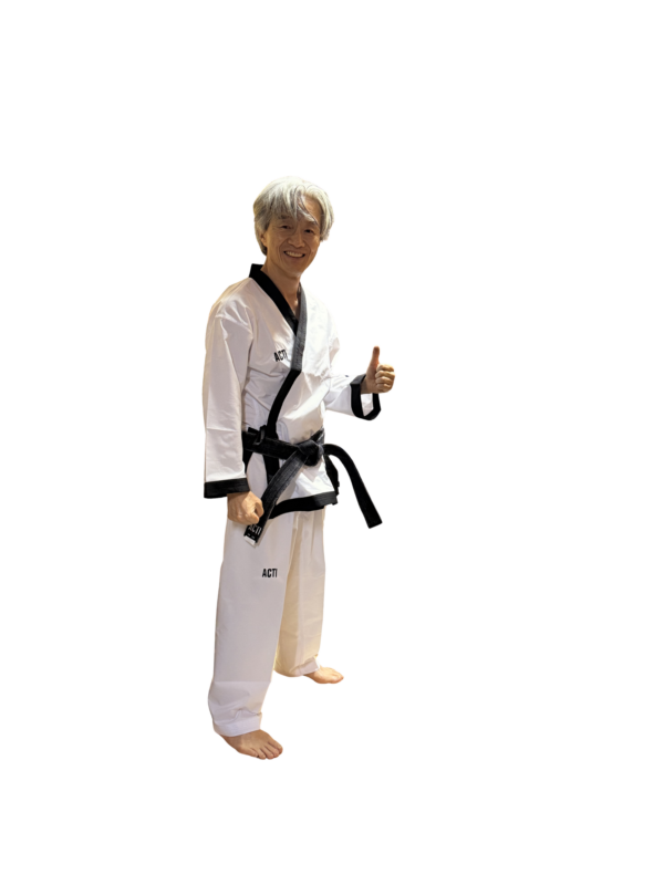 DOBOK ABIERTO CON VIVIOS NEGROS FIGHTER CON LOGO