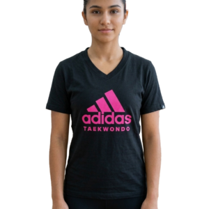 CAMISETA ADIAS NEGRA/ROSA PARA MUJER