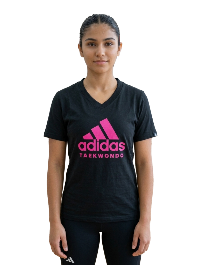 CAMISETA ADIAS NEGRA/ROSA PARA MUJER