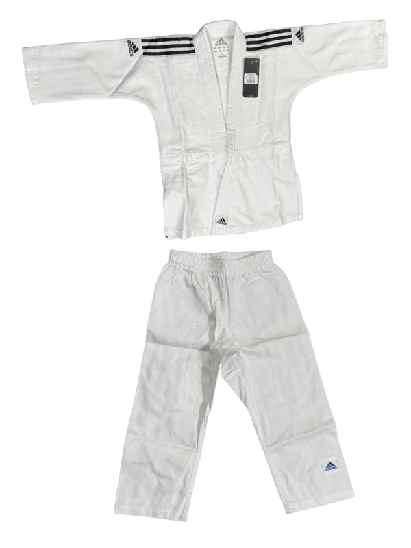 JUDOGUI ADIDAS J500 BLANCO CON FRANJAS NEGRAS
