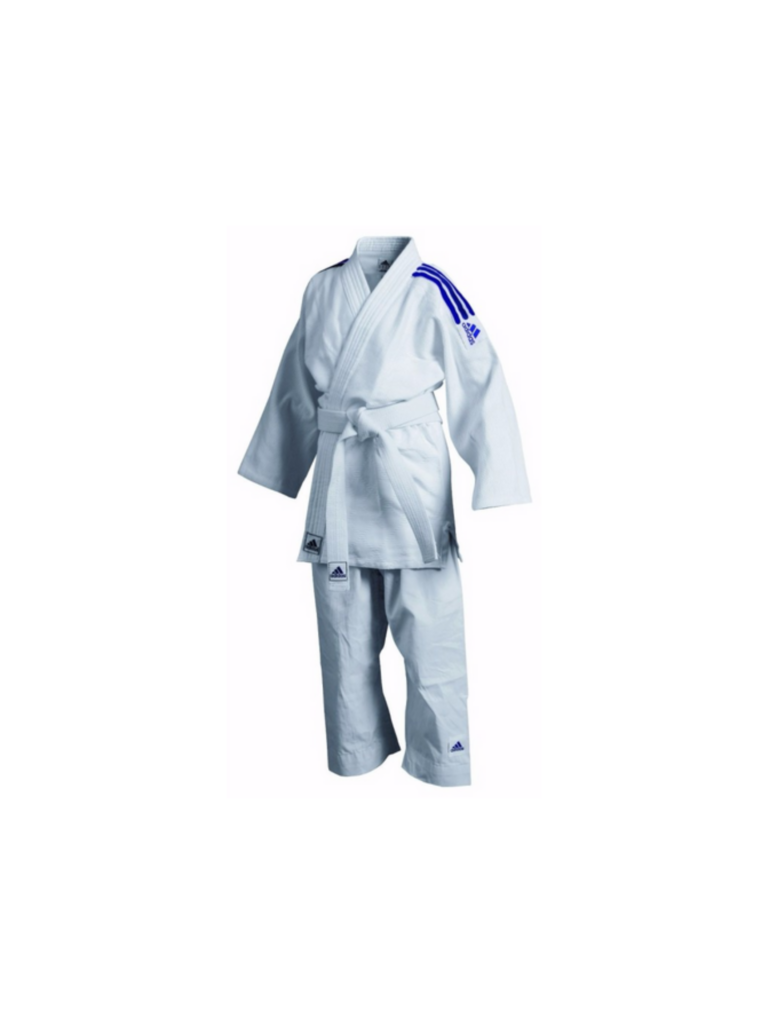 JUDOGUI ADIDAS J350 BLANCO CON FRANJAS AZULES